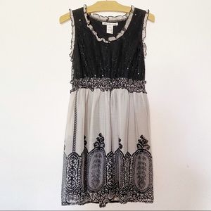 AMERICAN RAG Black Sequin Lace Dress S